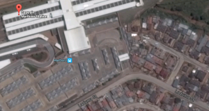 Gautrain Station in Marlboro. Left of the image is Alexandra